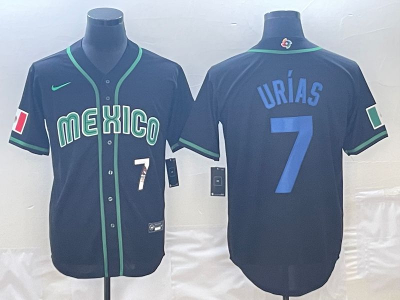 Men 2023 World Cub Mexico #7 Urias Black Nike MLB Jersey11